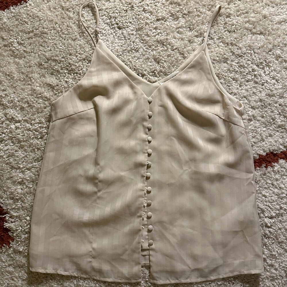 White Button Up Tank Top